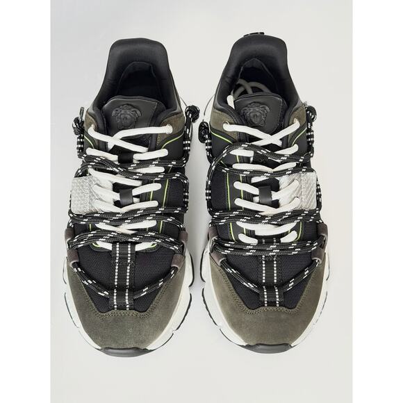 Versace Men\'s Greca Sneakers Gray/Green 10 US (43 Euro) IT 1021490 IT NIB main image 3